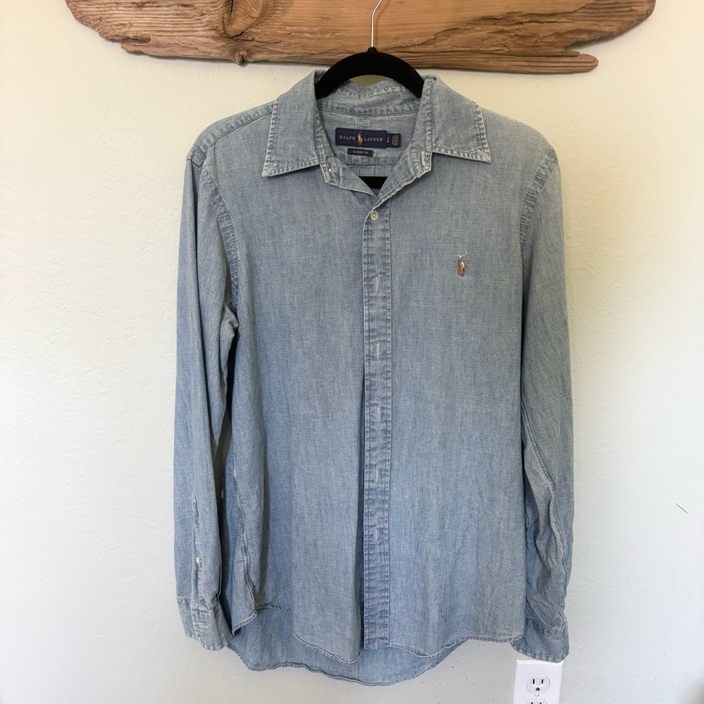 Polo Ralph Lauren Denim Classic Fit Button Down Long Sleeve Men’s Shirt Small